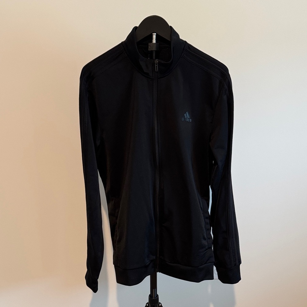 adidas Black Essentials Warm-Up 3-strips Track Jacket Size Large